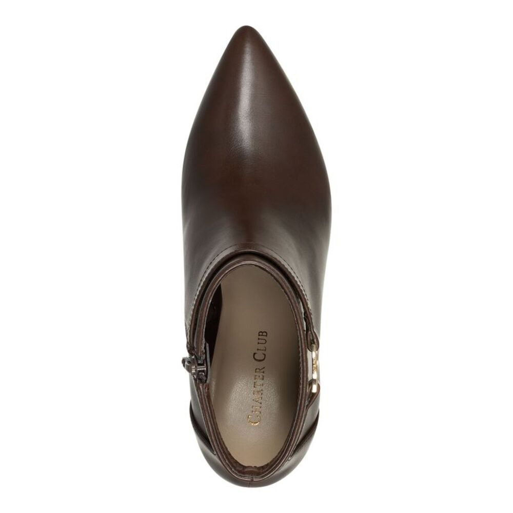 CHARTER CLUB Womens Brown Padded Ulyssa Pointed Toe Stiletto Booties 5.5 M - Picture 3 of 4